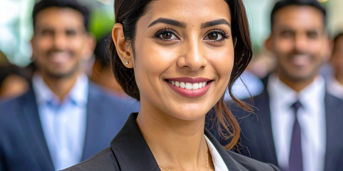 Employee standing out in a crowd